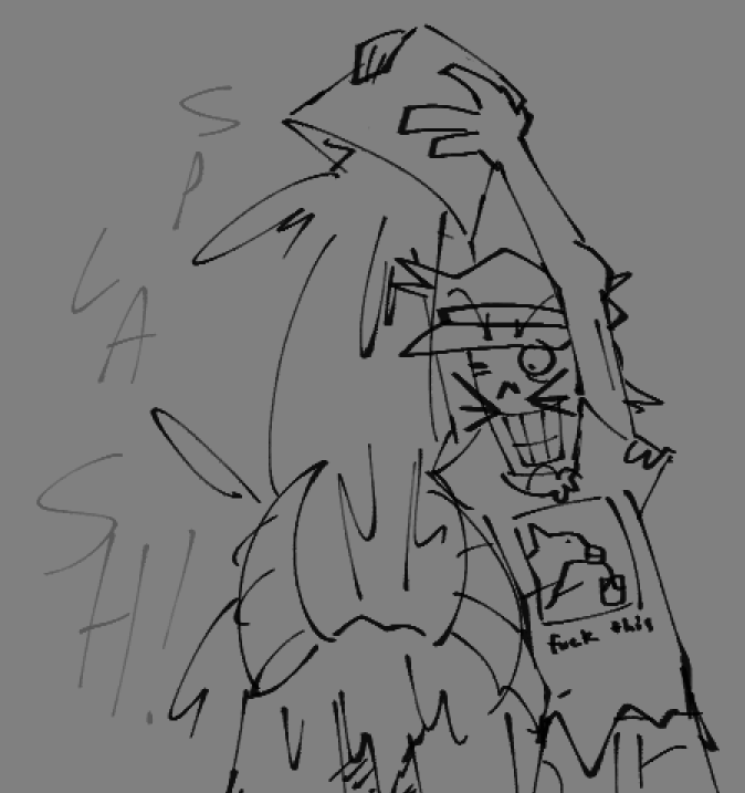 festeringashpit's tweet photo. AAAAAAND GOTCHA!!!!

[ SPLASH!! the bucket tips over from above; hater has to do some damage control to make sure it doesn't end up falling and clipping one of their horns...not that he'd really care. he just doesn't want coro to be mad at him right now. ] https://t.co/NeDckRjO7y