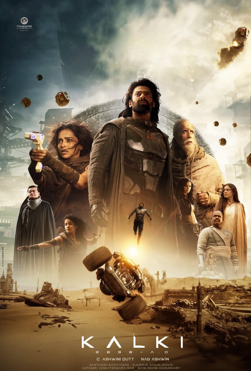 SriniMaama16's tweet photo. Kalki 2898 AD. What. A. Movie.

Writing from the heart. As a huge Mahabaratha fan, I got invested on to the movie in the first second itself.

The first frame starts off with the dialogue, 'ASHWATHAMA, HATHAHA.. KUNJARAHA'

If you have read Mahabaratha, you'll know the COLOSSAL SIGNIFICANCE of this dialogue.

Incredible world building.

Even though there are a lot of rehashes of worlds we have already seen, like,

Supreme Yaskin as Lord Voldemort
Shambala as Hogwarts with a Platform 9 3⁄4 level entry into that world
Ashwathamma as Lord Raiden from Mortal Kombat
Deepika as Daenerys Stormborn, the mother of Dragons
Dystopian setting like Madmax: Fury Road
People looking like they were from the Star Wars Universe

All of this didn't bother me one bit, because it all fits into the narrative. I do get why people saying they didn't like the first half, I see where they are coming from, yes it could have been 10-15 mins crisper, but I didn't mind it too much.

BUT WHAT WAS THAT INTERVAL BLOCK & WHAT THE HELL WAS THAT SECOND HALF!

And man, when Ashwathamma says only my brother could touch the Gandeeva, I was confused. Cos I knew Arjun wields the Gandeeva & Ashwathamma was the only son of Drona. I was wondering if forgot Mahabaratha & was waiting to see who could that brother possibly be.

And man when it does get revealed, GOOSEBUMPS ALL OVER for the GREATEST WARRIOR IN HISTORY.

The mass elevation of Karna shown to us through the dialogue exchange between Krishna & Arjuna (I'm definitely not a fan of Krishna's methods to win the war) is.. O. M. G 🔥

Amithabh as Ashwathamma nailed it 👌🏻
Prabhas as Bhairava, the laidback selfish bounty hunter who goes on to become who he is. Outstanding character arc again 🔥
Deepika nailing it as Daenerys aka Sumathi

AND. AND. AND. AND. WHAT THE HELL WAS THAT CLIMAX.. TEASING US WITH PART II. Aandavar as Supreme Yaskin, padathla 3 mins vandhaalum WHAT IMPACT MAN! And after he applies the serum & attains human form, he becomes an ABSOLUTE UNIT like Aalavandhan Nandhu, uttering the iconic lines:

'Jagannatha Ratha Chakralo, Vasthunnai, Vasthunnai. Ratha Chakra Pralaya Gosham, Bhoomakam Pattisthaanu. Bhookampam Puttisthaanu. Bhookampam Puttisthaanu. Buhahaha'

I LOST IT THERE.

@nagashwin7, you beauty. Thanks man. World Cinema truly. Telugu Cinema keeps raising the bar. Too good. Can't wait for Part II.