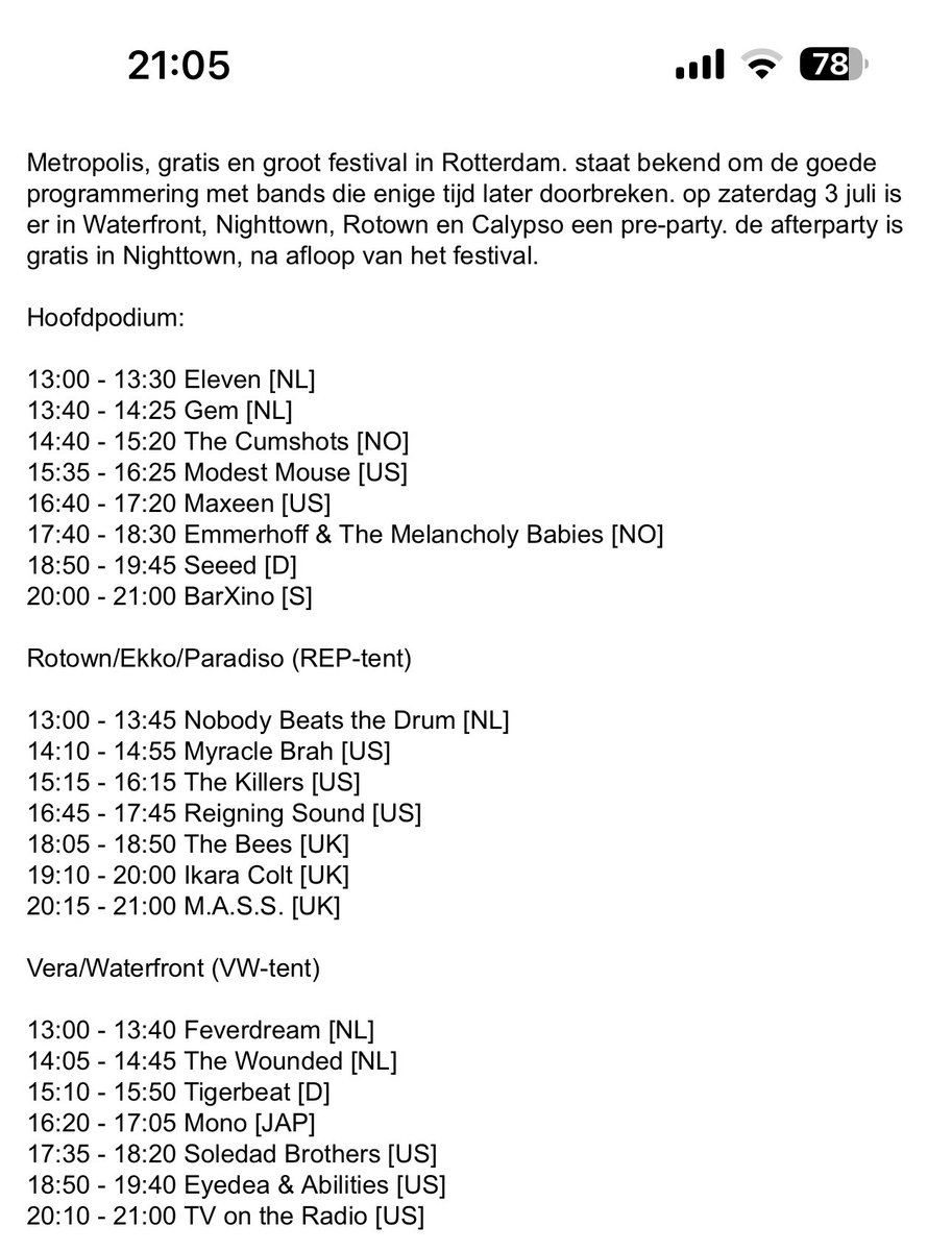 20 years ago i was backstage at #metropolis festival in rotterdam hangin with unkown band <a href="/thekillers/">The Killers</a> Ben from #soledadbtothers and a bunch of friends. where has time gone and whatever happened to that band