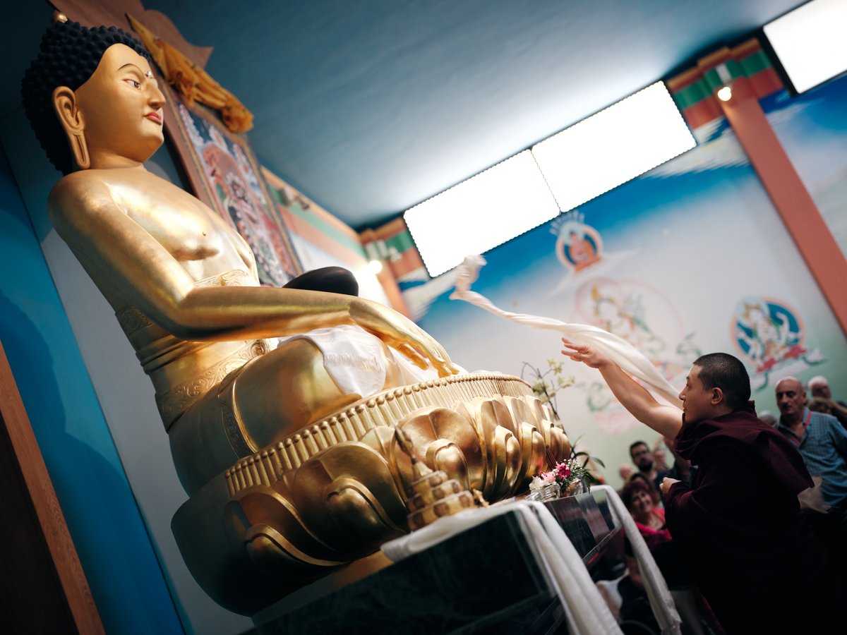 karmapaorg's tweet photo. Thaye Dorje, His Holiness the 17th Gyalwa Karmapa, arrived in the Diamond Way retreat centre of Karma Guen in southern Spain in the evening of the 18th of June, 2024, and despite the late hour was welcomed by an enthusiastic crowd of devotees.

Over the next few days, Karmapa granted the empowerments of Mahakala Bernagchen, the main Dharma protector of the Karma Kagyu lineage, and Avalokiteshvara (Tib. Chenresig), the wisdom aspect embodying the enlightened compassion of all Buddhas, to a large gathering of practitioners in the big Gompa of Karma Guen.

During his stay in southern Spain, Karmapa also gave several Dharma talks, and led extensive question-and-answer sessions with the participants, helping them deepen their understanding of the Buddha Dharma.

On the 23rd of June Karmapa travelled from Karma Guen to Benalmádena, to transmit the empowerment of Amitabha, Lord of the Pure Land of Dewachen, at the Enlightenment Stupa. A large crowd of practitioners was gathered around the stupa to listen to Karmapa’s extensive explanations and receive the blessing-empowerment of the Buddha of Limitless Light.

Karmapa also had several private meetings with Lama Ole and his close team, and met with representatives of various project groups and boards.

As a special surprise, he joined a session of the Guru Yoga on the 16th Karmapa on the 26th of June, the first day after the end of the public programme. Before the session, he once again gave the assembled practitioners ample opportunity to ask him questions related to their practice of the Buddha Dharma.

Karmapa departed Karma Guen on the 28thth of June for the next stop on this year’s summer tour, Dhagpo Kundrol Ling in Auvergne, France.

https://t.co/ukMxXDmd2Z