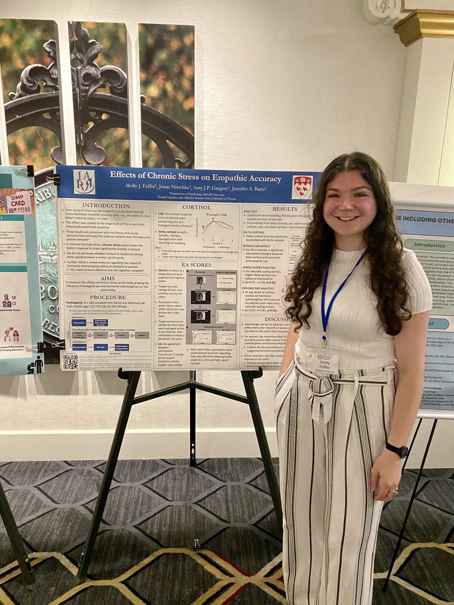 ✨Check out our lab manager, Molly Feffer, presenting her poster titled “Effects of Chronic Stress on Empathic Accuracy” at #IARR2024!