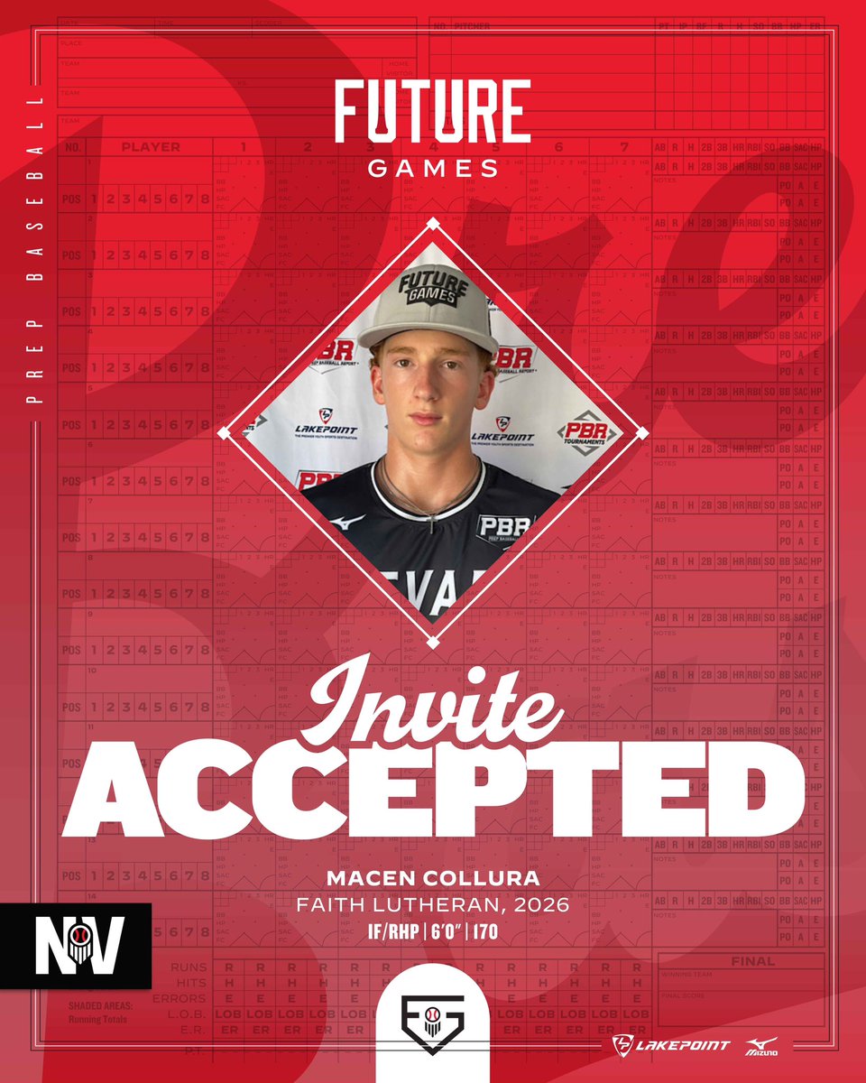 Prep Baseball Nevada (@prepbaseballnv) on Twitter photo ๐ฎ๐ฌ๐ฎ๐ฐ ๐๐๐๐๐ฟ๐ฒ ๐๐ฎ๐บ๐ฒ๐ | ๐๐ป๐๐ถ๐๐ฒ ๐๐ฐ๐ฐ๐ฒ๐ฝ๐๐ฒ๐ฑ
We continue our Invite Accepted feature, highlighting the prospects set to represent Nevada at the 2024 Prep Baseball Future Games #BeSeen
๐ค - Macen Collura (<a href="/Macencollura/">macen collura</a>)
โพ๏ธ - 2026, IF/RHP
๐- Faith Lutheran | ๐ฎ๐ฌ๐ฎ๐ฐ ๐๐๐๐๐ฟ๐ฒ ๐๐ฎ๐บ๐ฒ๐ | ๐๐ป๐๐ถ๐๐ฒ ๐๐ฐ๐ฐ๐ฒ๐ฝ๐๐ฒ๐ฑ
We continue our Invite Accepted feature, highlighting the prospects set to represent Nevada at the 2024 Prep Baseball Future Games #BeSeen
๐ค - Macen Collura (<a href="/Macencollura/">macen collura</a>)
โพ๏ธ - 2026, IF/RHP
๐- Faith Lutheran |