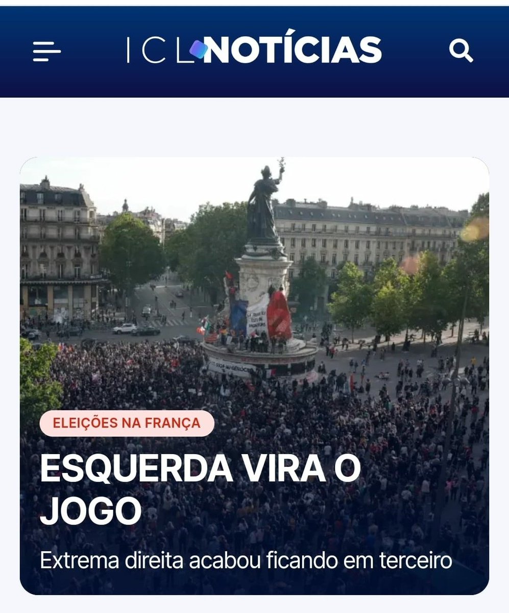 Viva a França. Viva a democracia! Em um mês, a extrema-direita PERDEU no México, no Reino Unido e na França! VIVAAAAAAA! EU QUERO É MAIS!