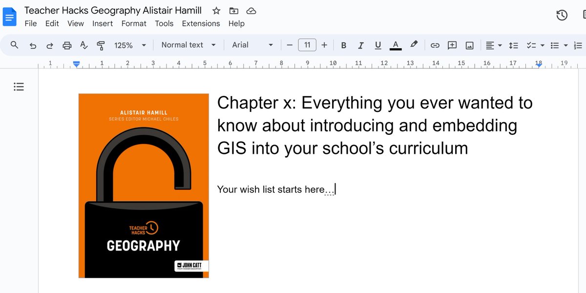 Okay, all you #geographyteacher types out there. It's time for you to assemble your GIS wishlist!

I'll have a chapter in my "Teacher Hacks Geography" book on introducing and embedding GIS into your school's curriculum.

You have my attention - what would you like advice on?!