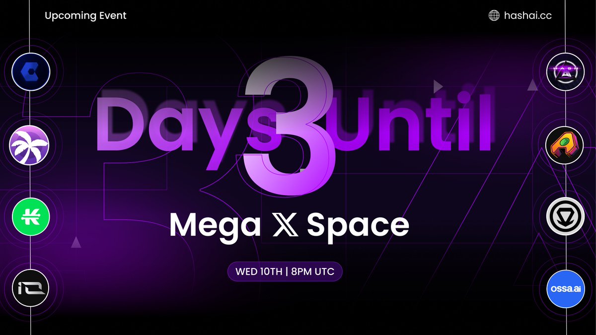 OfficialHashAI's tweet image. Don't Forget! 🚨 

$HashAI x @chainswaperc x @kelporg x @moontropica x @arcasgames x @ionet x @ossa_ai x @humandataincome 🤝

📅 Wed 10th | 8PM UTC

The upcoming Spaces event will commence in just 3 days! We look forward to seeing you there!

👉Set a reminder:…