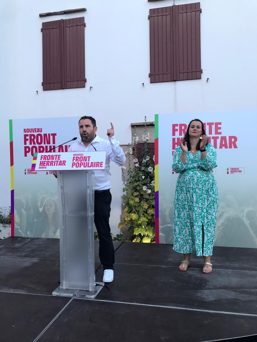 💫Nous avons obtenu 3 députés qui défendront la voix du Pays Basque à Paris! Félicitations à Colette et Inaki !
Merci, de croire en nous, à tous ceux qui ont voté pour nous! Merci à tous ceux qui ont travaillé jour et nuit au cours des dernières semaines! #NouveauFrontPopulaire