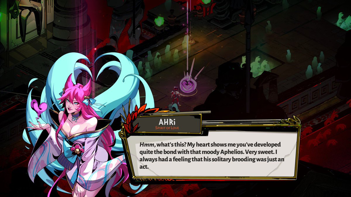 sorrowtalks's tweet image. We're working on a huge project to bring a Spirit Blossom mod to Hades! Play as Sett, meet familiar friends, and win Aphelios' heart!

Follow @hades_sett for updates!

writing - @aphelionaphelia 
3D modding - @mooncakephel 
coding - @hongdous_ 
2D art - @sorrowtalks 

#settphel