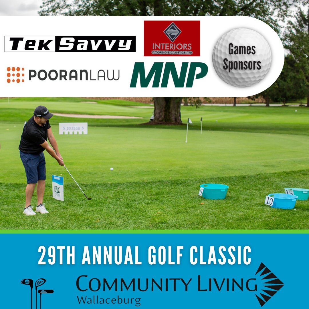 Thank you to each of our 29th Annual Golf Classic Games Sponsors! Our sponsors were:
⛳ Tek Savvy (Chipping &amp; Putting Contest)
⛳ Zuidema Interiors (Marshmallow Drive)
⛳ MNP (Closest-to-Pin)
⛳ PooranLaw (Mulligans)