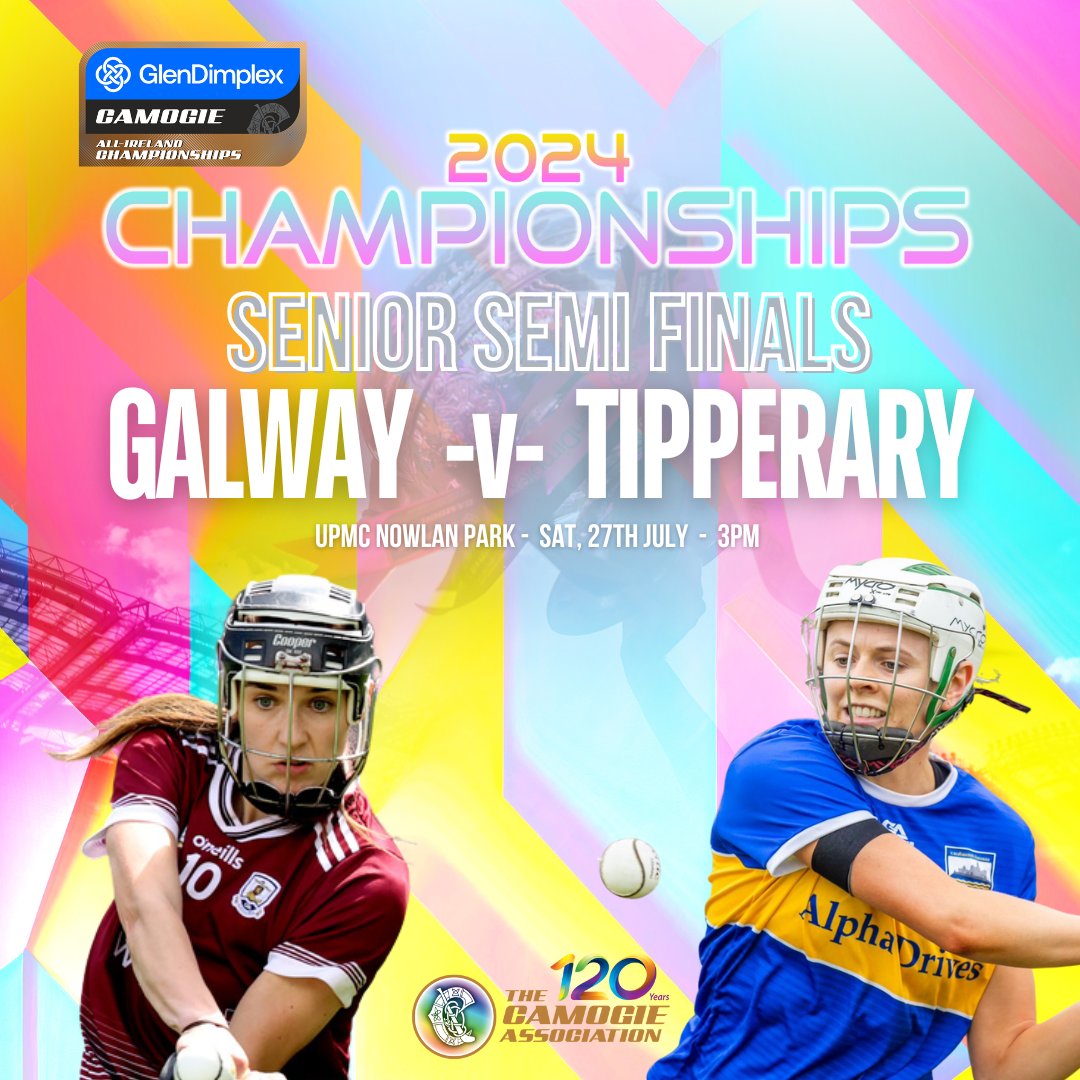 OfficialCamogie's tweet photo. 🎟️TICKETS ON SALE!
🏆Our Glen Dimplex Championship Senior Semi-Finals will take place in UPMC Nowlan Park on Sat., 27th July.
Get your tickets NOW❗️

https://t.co/bM7UdBJLNT

#OurGameOurPassion
#GlenDimplexChampionship
#Camogie120 https://t.co/bGfbFARDt4