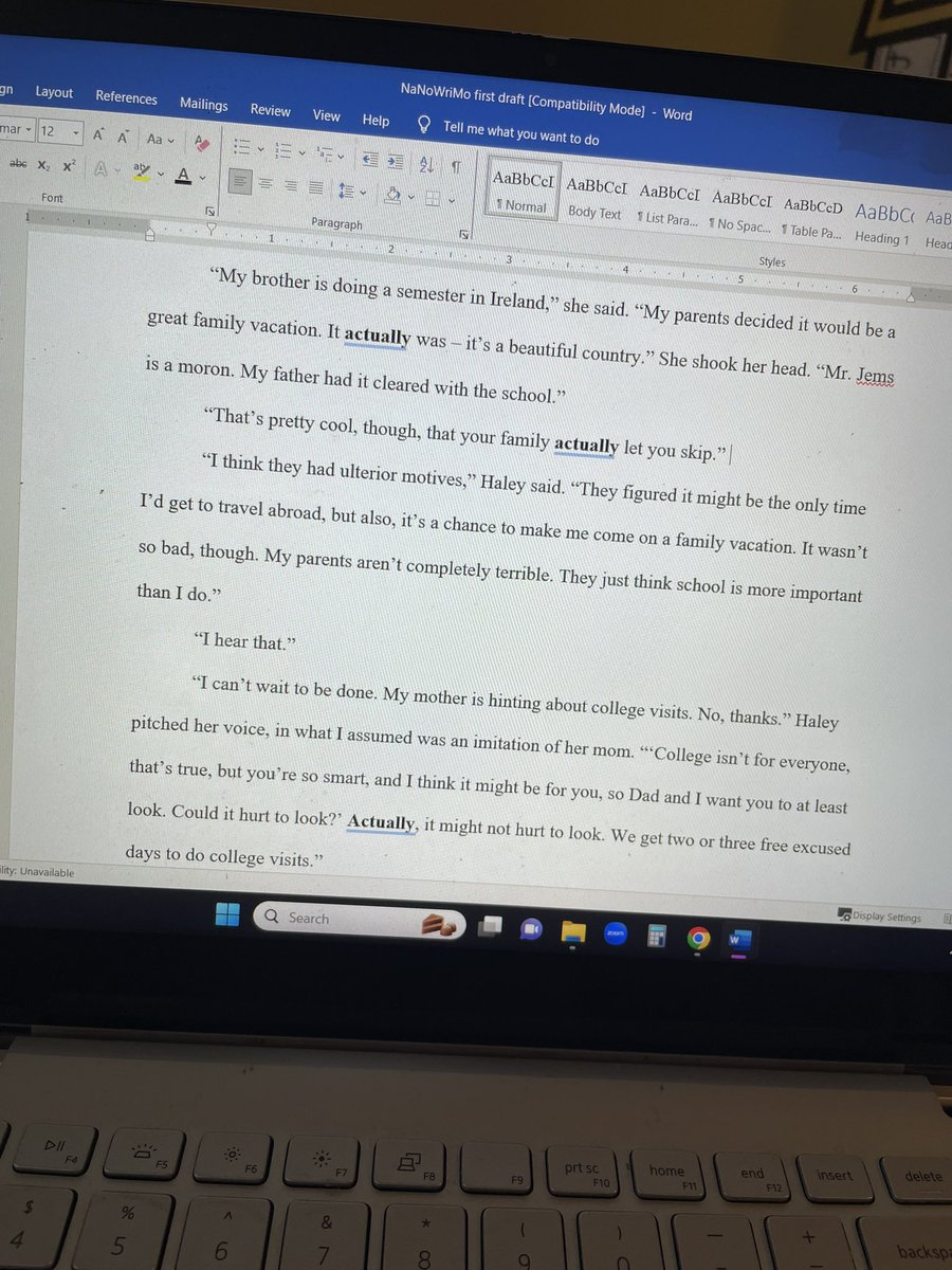 First draft. What’s your overused word, #WritingCommunity ? 🤦🏻‍♀️

#amwriting #YA #writersoftwitter