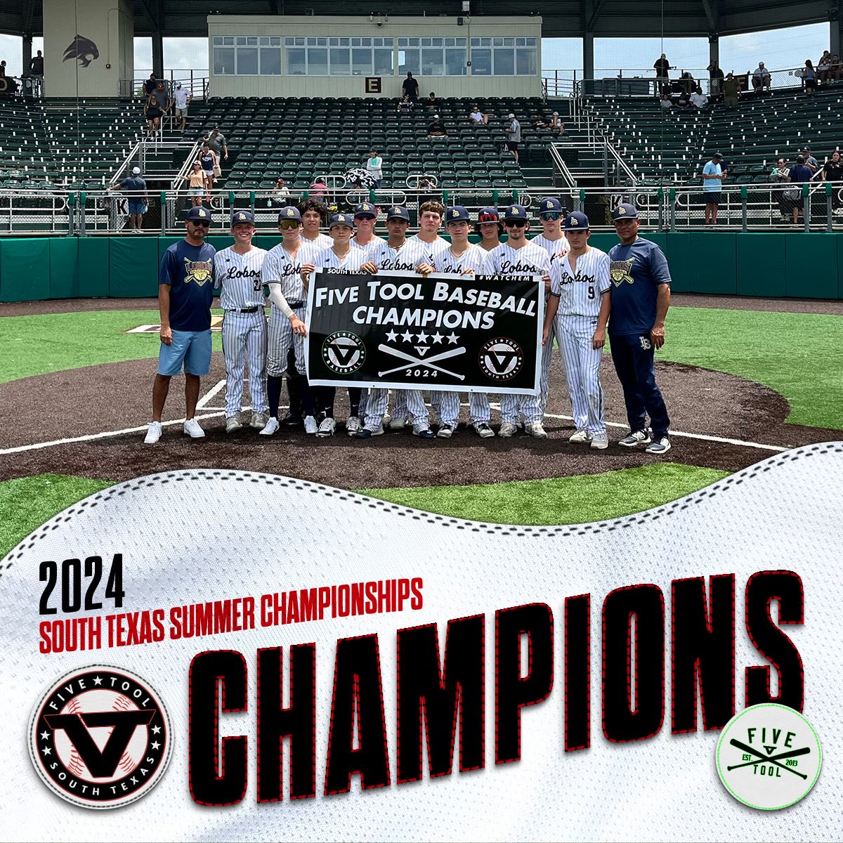 Five Tool South Texas (@fivetoolstx) on Twitter photo 🏆CHAMPIONS🏆
Congrats to <a href="/Lobosbaseballsa/">Lobos Baseball</a> 2026 Navy on winning the 16U National Division of the <a href="/FiveTool/">Five Tool Baseball</a> South Texas Summer Championships!
#WatchEm 🏆CHAMPIONS🏆
Congrats to <a href="/Lobosbaseballsa/">Lobos Baseball</a> 2026 Navy on winning the 16U National Division of the <a href="/FiveTool/">Five Tool Baseball</a> South Texas Summer Championships!
#WatchEm