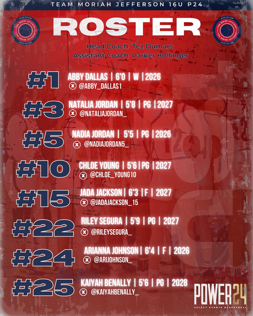 Team Moriah Jefferson (@teammojeff) on Twitter photo Team Moriah Jefferson 16U P24.
Select Super Showcase.
16U Schedule & Roster.
📍Spooky Nook Champion Mill
Hamilton, Ohio.
📆 July 12-13th
#TeamMoJeffP24 🤝 <a href="/SelectEventsBB/">Select Events Basketball</a> Team Moriah Jefferson 16U P24.
Select Super Showcase.
16U Schedule & Roster.
📍Spooky Nook Champion Mill
Hamilton, Ohio.
📆 July 12-13th
#TeamMoJeffP24 🤝 <a href="/SelectEventsBB/">Select Events Basketball</a>