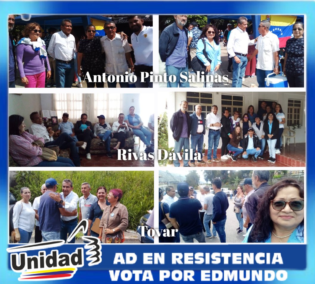 RamonGuevaraMRD's tweet photo. Recorrido por los mpios. Antonio Pinto Salinas, Rivas Dávila y Tovar junto los compañeros de la Sec. de Profesionales y Técnicos de @PartidoADMerida, acompañamiento a ntra representación en los puntos azules y orientaciones para las elecciones Presidenciales  #VenezuelaConEdmundo https://t.co/s9AOFXBnNZ