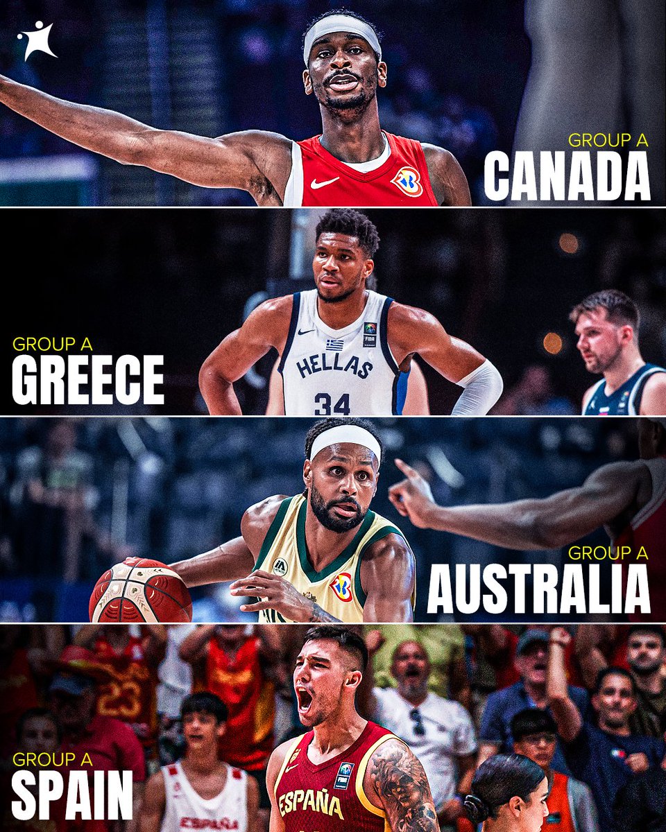 Let us introduce you to GROUP A aka 'Group of Death'  in the Paris Olympics 😱 #FIBAOQT 

🇨🇦 CANADA
🇬🇷 GREECE
🇦🇺 AUSTRALIA
🇪🇸 SPAIN