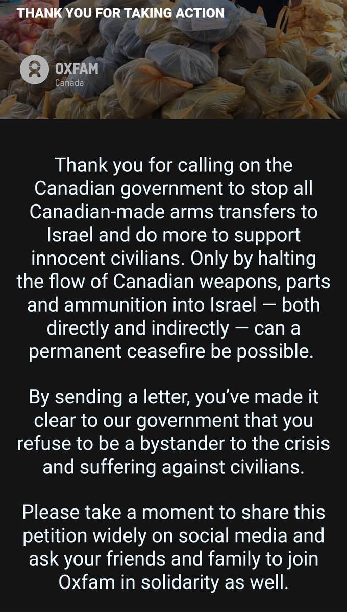 hehetulip's tweet photo. stop scrolling if you're canadian. i came across this website to sign to the canadian government to cancel all current and existing arms contracts with isreal. i'll show below how it works, but please share this, and sign this it's free 
https://t.co/93Gt61wjeB https://t.co/tyhihs731i