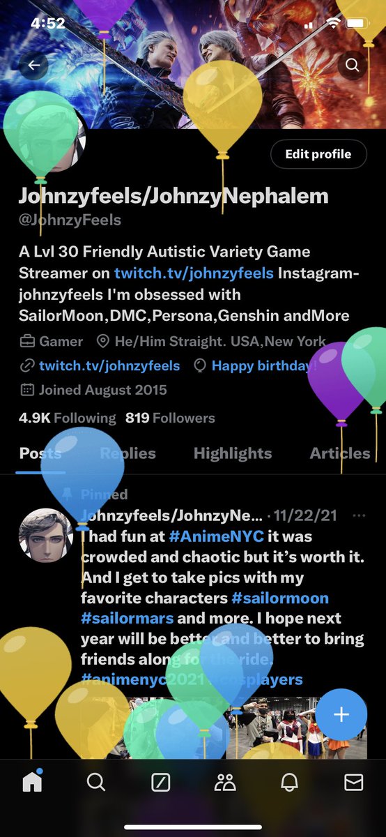 It’s my #birthday once again. I know I haven’t been streaming games for a year now because of my depression or I’m just burned out.but maybe soon I’ll come back streaming when the times right or when I feel like it. Thanks for being with me❤️. #streamersconnected #Love