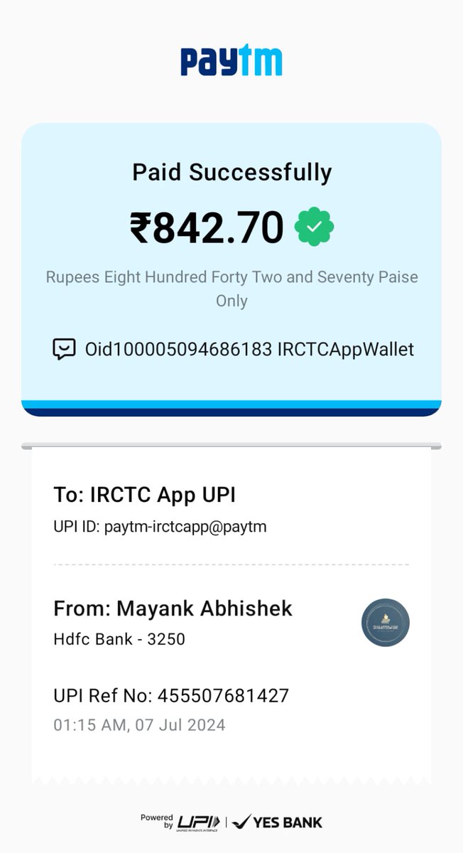 mayank13_04's tweet photo. @IRCTCofficial @Paytm @Paytmcare  Ticket was not booked yet the amount was deducted from my account. It's been 24 hrs since this. No amount has been refunded back to my account and is also not showing in the irctc app. https://t.co/dWRSnRPpY0