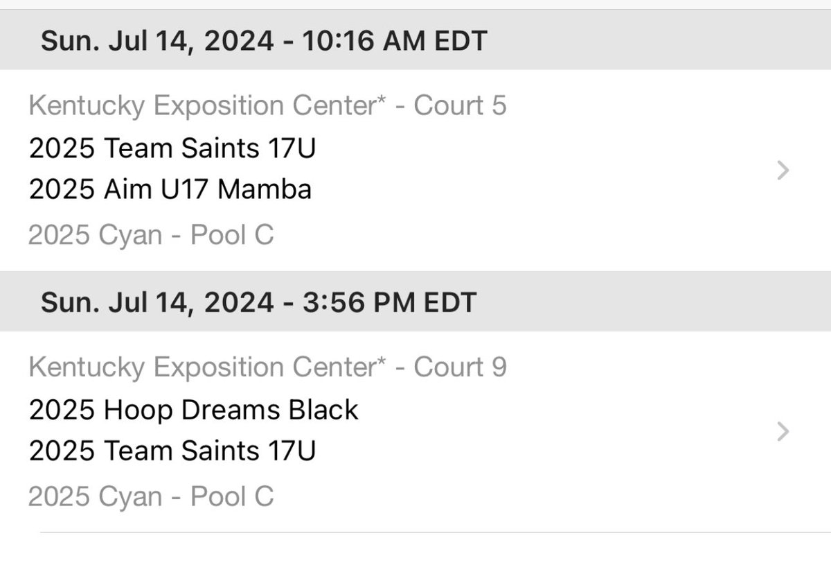Here is my schedule for Run for the Roses in Kentucky. <a href="/SNHSaints/">Team Saints</a> <a href="/BashHoopsNE/">Bash Hudson</a> <a href="/HerHoopsNetwork/">Her Hoops Network</a>