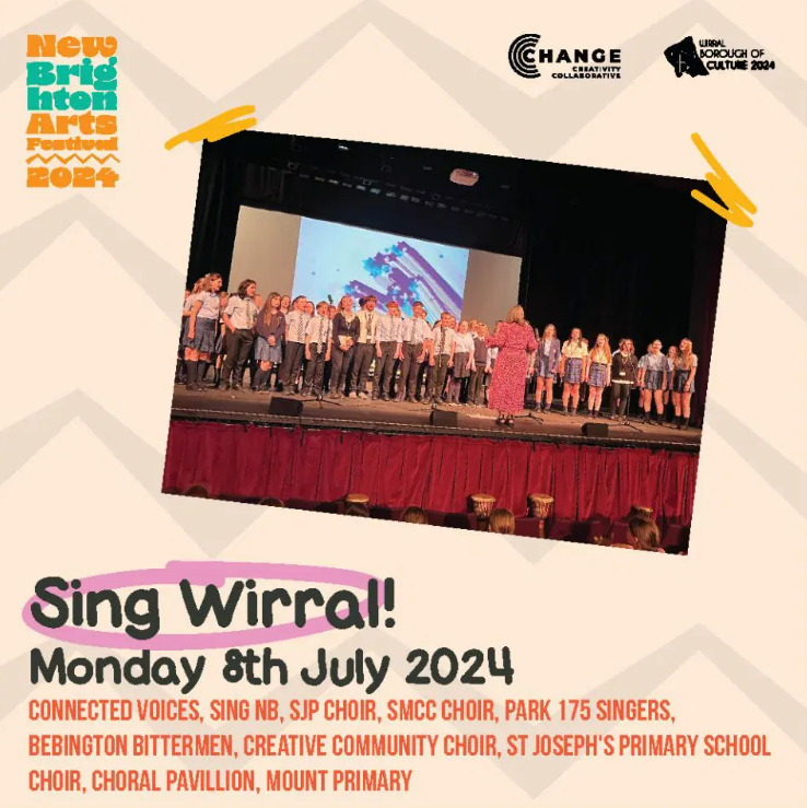 coastal_new's tweet photo. Tomorrow evening is the start of the week long Wirral Borough of Culture 2024 New Brighton Arts Festival. It opens with the "Sing Wirral" concert at the Floral Pavilion. Community and School Choirs unite for a spectacular celebration of song. Some tickets still available https://t.co/LWjwa1Vpk5