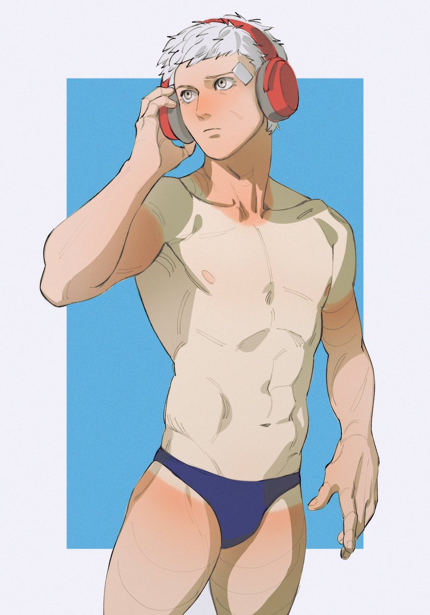 limachan_art's tweet photo. this sunburn trend but it's akihiko https://t.co/2SWvSdoNNB