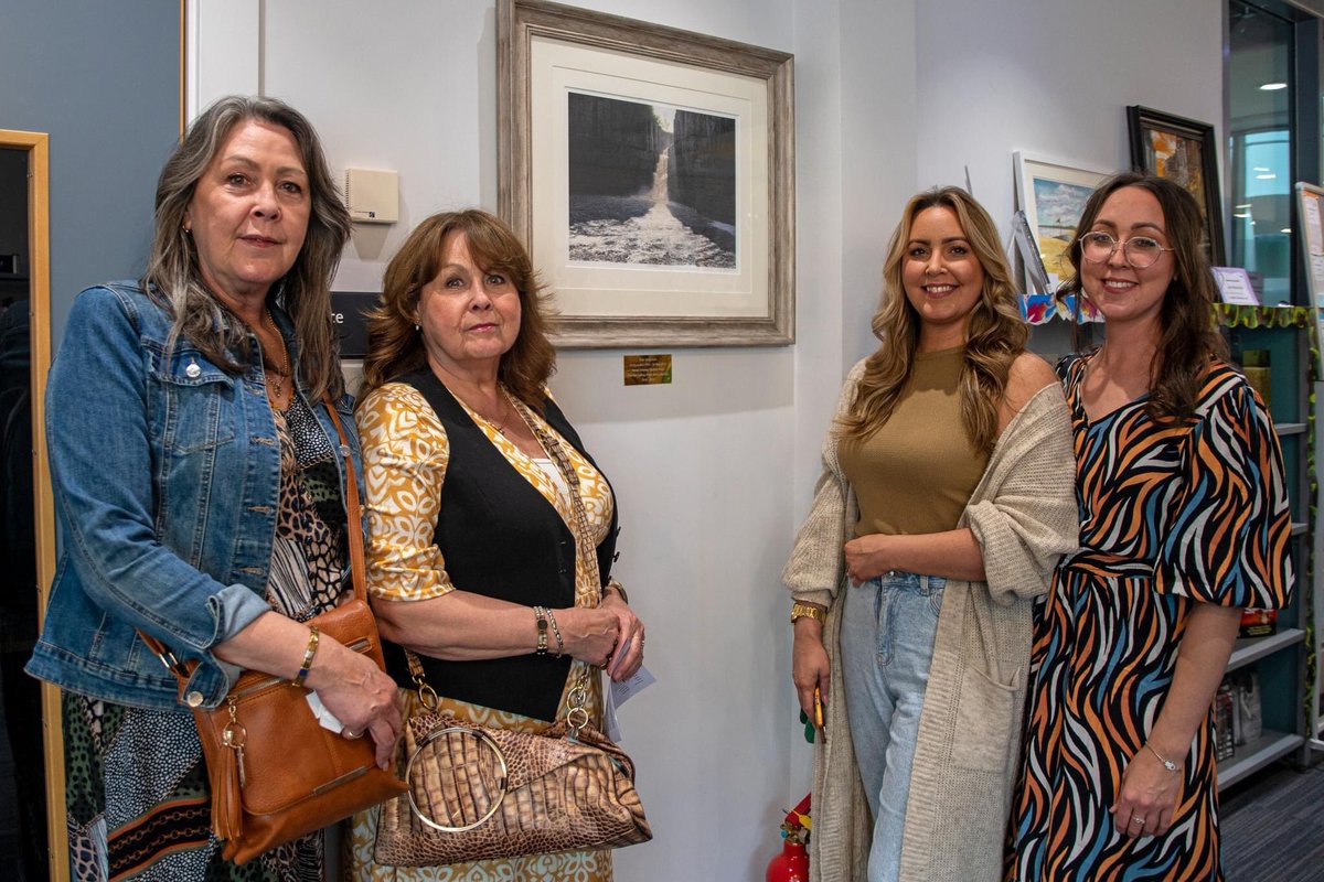 Paul Stangroom who ran an Arts Studio in Prudhoe. 
In his memory, we have been donated this lovely print of his High Force painting which is now on permanent display in Prudhoe Library.  Arts Festival launch on Friday 5 July, we were delighted to welcome some of Paul's family