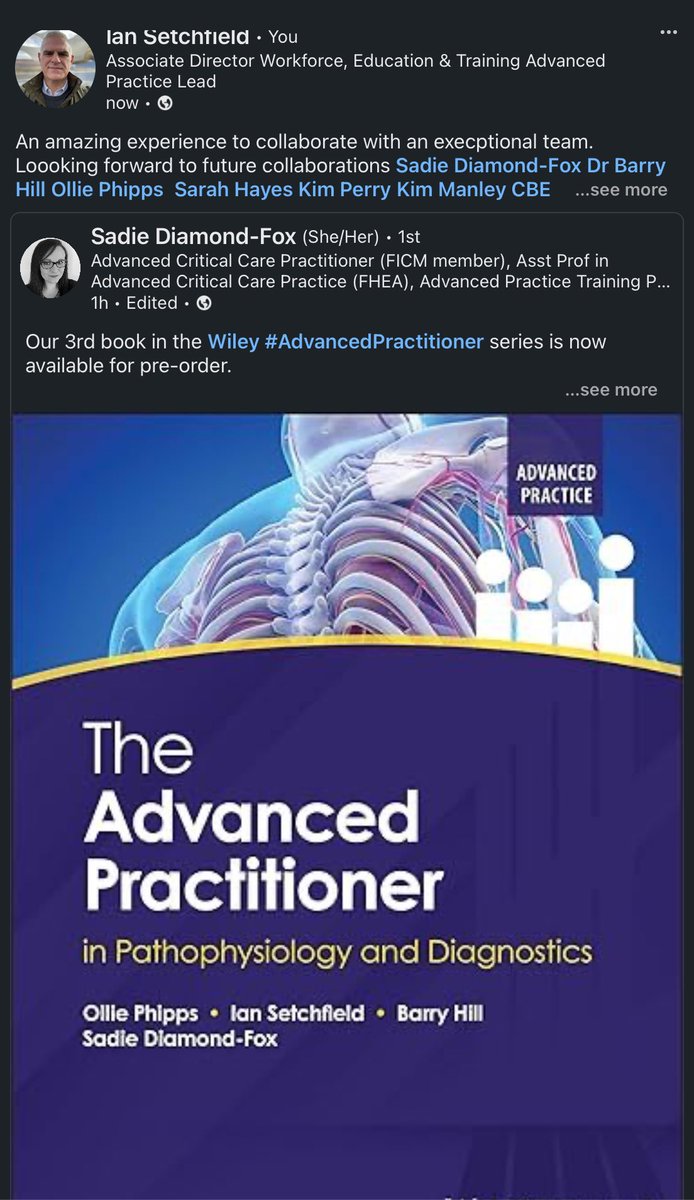 Ian Setchfield RN (@setch29_h) on Twitter photo My first textbook as an editor but only due to the support of an amazing team <a href="/EsDeeEf/">Sadie Diamond-Fox ๐</a> @HonoraryGeordi_ <a href="/ocphipps/">Ollie Phipps ๐</a> <a href="/MagentaStyles/">Magenta Styles, Wiley</a> <a href="/SarahHa88622902/">Sarah Hayes</a> <a href="/zenkim74/">Kim</a> @AdvCare_goodS <a href="/BeverleyHarden/">Beverley Harden FCSP</a> <a href="/cn150/">Prof Julian Barratt RN PhD</a> <a href="/IPDKim/">Kim Manley CBE</a> <a href="/MScACPCCCU/">MSc ACP</a> <a href="/KMACPNetworK/">Kent and Medway Advanced Practice Network</a> My first textbook as an editor but only due to the support of an amazing team <a href="/EsDeeEf/">Sadie Diamond-Fox ๐</a> @HonoraryGeordi_ <a href="/ocphipps/">Ollie Phipps ๐</a> <a href="/MagentaStyles/">Magenta Styles, Wiley</a> <a href="/SarahHa88622902/">Sarah Hayes</a> <a href="/zenkim74/">Kim</a> @AdvCare_goodS <a href="/BeverleyHarden/">Beverley Harden FCSP</a> <a href="/cn150/">Prof Julian Barratt RN PhD</a> <a href="/IPDKim/">Kim Manley CBE</a> <a href="/MScACPCCCU/">MSc ACP</a> <a href="/KMACPNetworK/">Kent and Medway Advanced Practice Network</a>