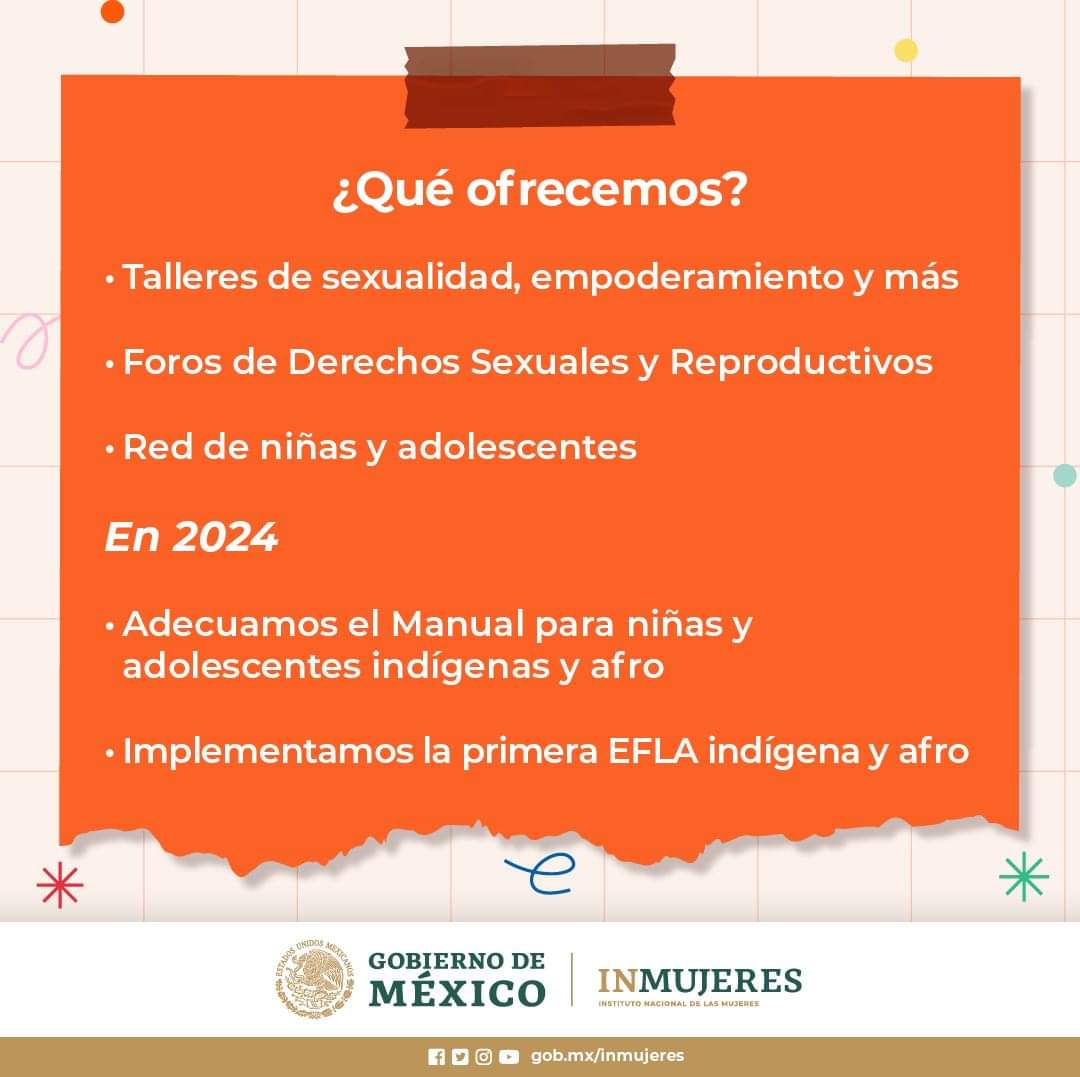 mujeresgobmx's tweet photo. ¡Su seguridad es nuestra prioridad!
Las #EFLA son un espacio de aprendizaje, seguro y amigable para que las niñas y adolescentes fortalezcan sus habilidades de liderazgo y adquieran conocimiento en materia de género, sexualidad y prevención de la violencia y embarazos tempranos. https://t.co/V2wZsF8ntU