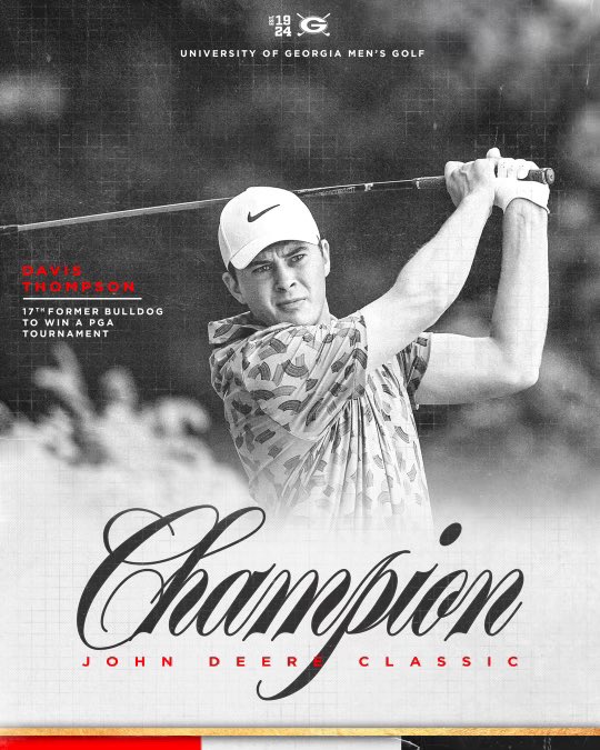 First <a href="/PGATOUR/">PGA TOUR</a> victory for Davis Thompson! 

Thompson is the 17th former Bulldog to win a PGA Tour event!