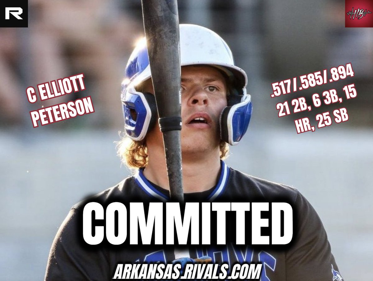 BREAKING: Southeast C.C. catcher and JUCO batting average leader Elliott Peterson has committed to Arkansas, he tells me.

The Nebraska native pummeled the baseball this season to the tune of 42 extra-base hits and a .517 batting average.

More: arkansas.rivals.com/news/arkansas-… #WPS