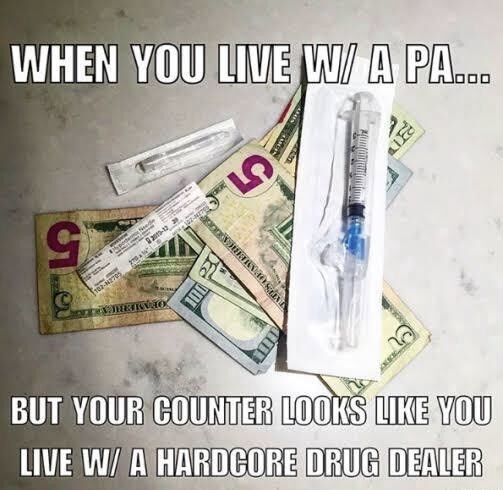 myPAbox's tweet image. When you’re not sure if they’re prepping for a shift or a shady deal! 😂

#PrePA #PAStruggles #PACertified #PAmemes #Drugs #Dollars #PAstudent

PrePA | PA-S | Physician Assistant | Memes | PA Student | Physician Associate | Dollars