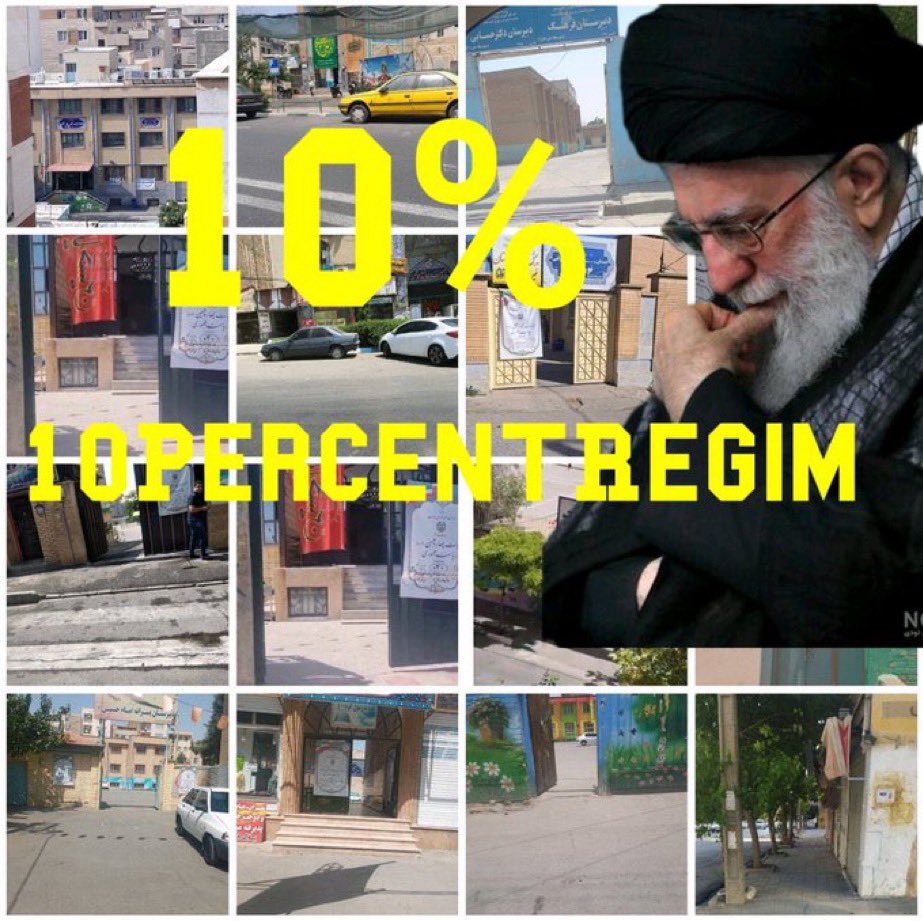 Ro_Zorojuro_Fa's tweet photo. @AliVaez Less than 10 percent of the eligible voters participated in the #Election_Circus hosted by Ali Khamenei and Islamic Republic. He doesn’t have the votes of Iranian people. It’s evident that Ali Khamenei has chosen him to be the president. 

#10PercentRegime https://t.co/mYiBUaLbj3