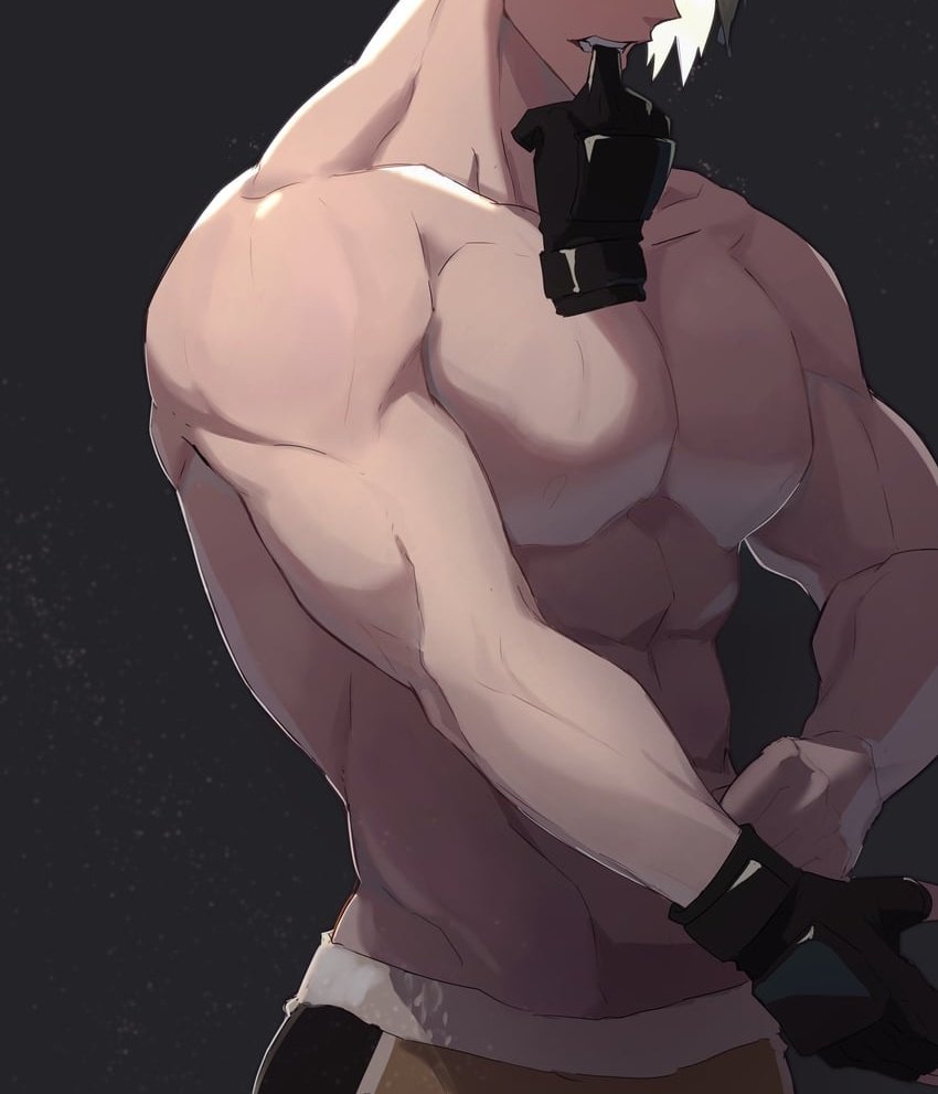 Looks like the reader walked in on him as he was getting ready to train. Do they need something from him?