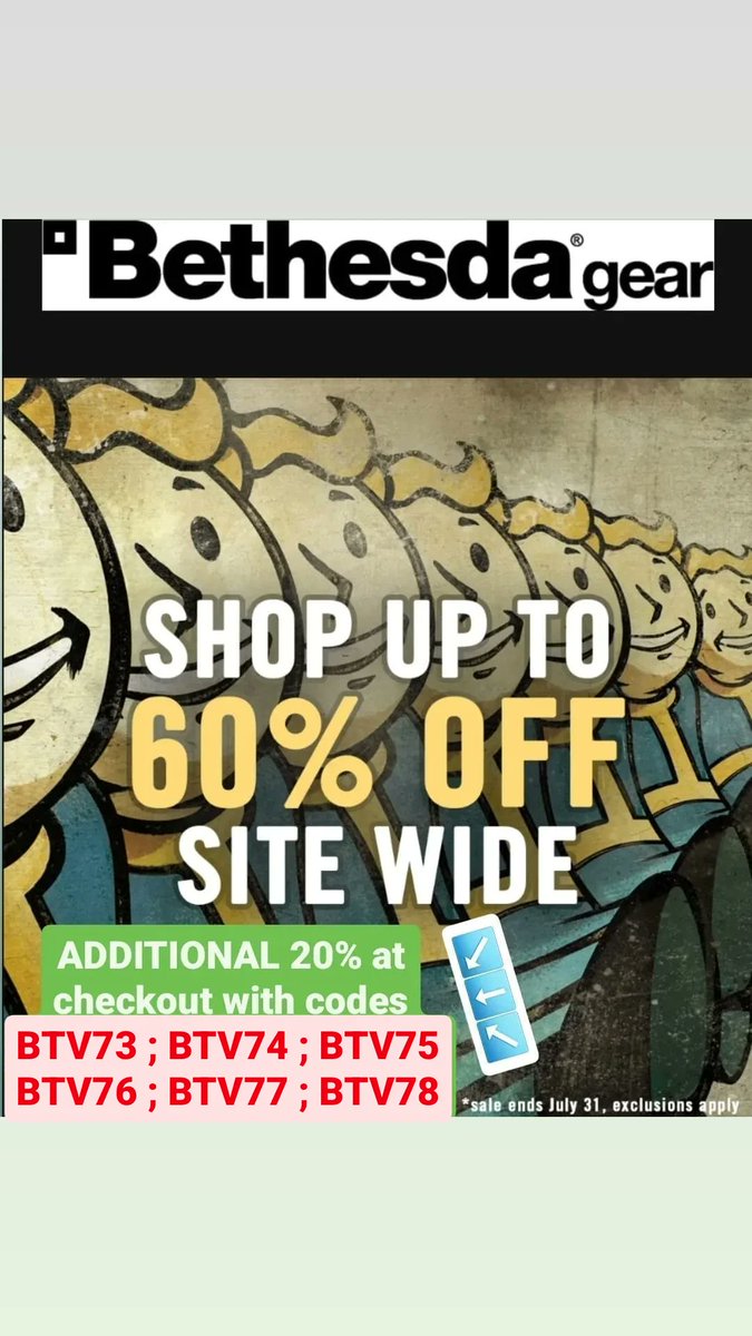 SUMMER XMAS SALE AT <a href="/BETHESDAGEAR/">Official Bethesda Gear</a> 
Additional 20% at checkout with codes below
gear.bethesda.net/?ref=bb-38586d

#bethesdagear #bethesda #fallout #doom #starfield #hifirush #elderscrolls #skyrim #fallout76 #doometernal #discount #giveaway
