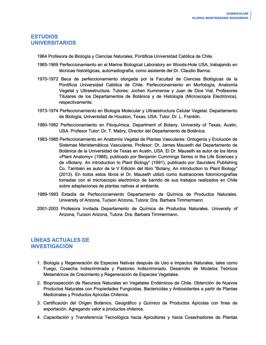 Junto a <a href="/m_mirandaceae/">Marcelo D. Miranda</a> de <a href="/AgronomiaUC/">Facultad de Agronomía y Sistemas Naturales UC</a>  realizamos una entrevista a la Profesora Gloria Montenegro, candidata al Premio Nacional de Ciencias Aplicadas y Tecnológicas 2024, donde nos cuenta de su  giro desde la investigación básica a la aplicada. Si apoya, de un RT 🙏🙌