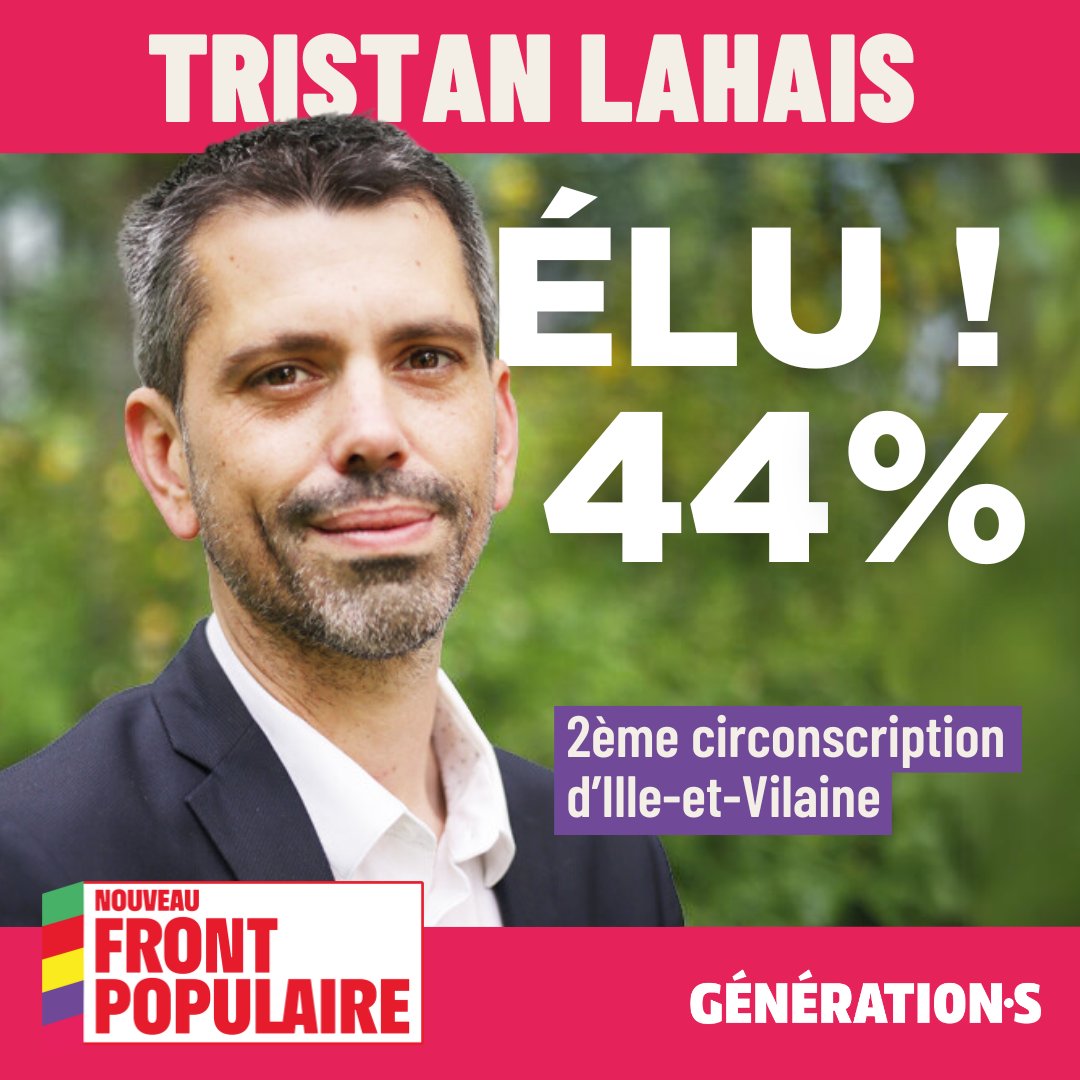 GenerationsMvt's tweet image. 🎉 Nouveau député ! 

L'Ille-et-Vilaine envoie @tlahais à l'Assemblée Nationale !

Ce soir, Génération·s est très fier !