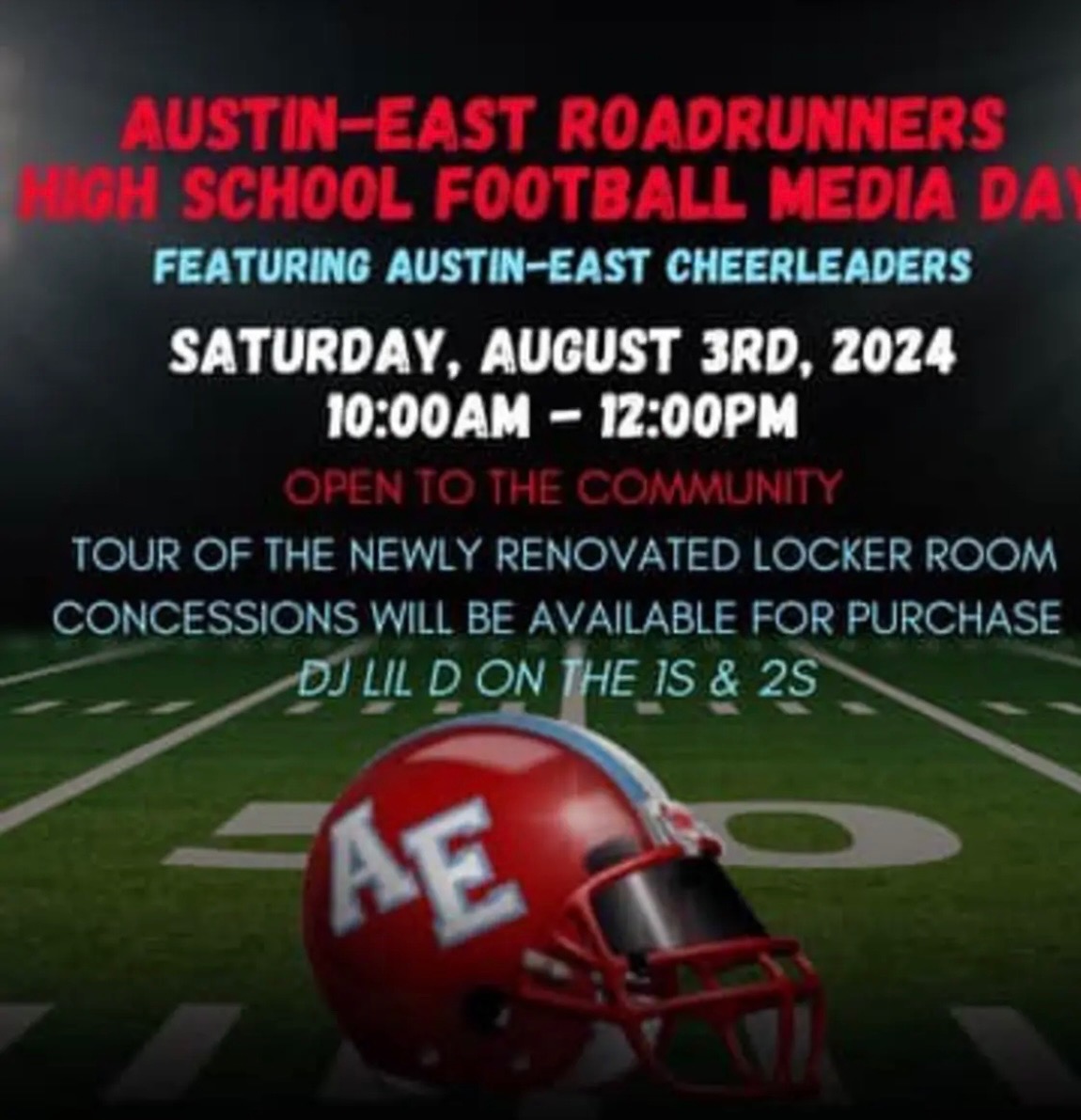 Come join AE Football team's media day and check out the newly renovated locker room. This should be a fun event!
Beep!Beep! 

Check out the flyer for all information.
