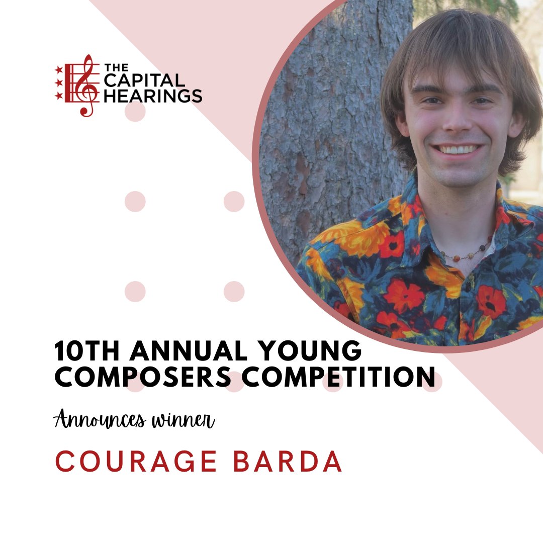 The Capital Hearings are thrilled to announce Courage Barda as the winner of our 2024 Young Composer Competition! Their composition, “Give orange me” will be premiered at our Fall Concert, FORCE OF NATURE on October 5, 2024 #YoungComposerCompetition #TheCapitalHearings #NewMusic