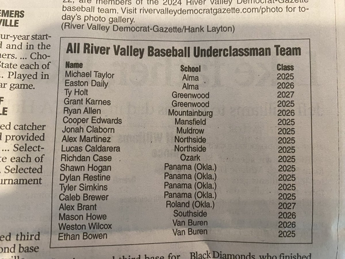 EthanBowen06's tweet image. Blessed to be named to the all River Valley baseball underclassman team! @RiverValleyDG