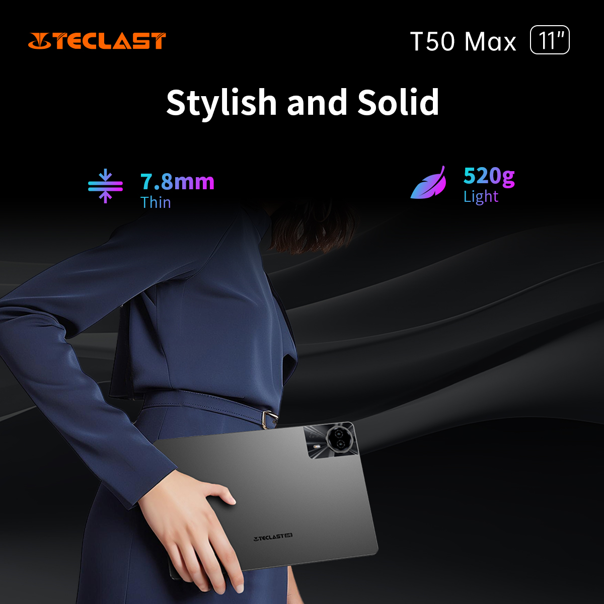 TeclastOfficial's tweet photo. Meet the Teclast T50 Max, your new business partner. With a slim 7.8mm profile and just 520g, it’s easy to carry from your desk to your next meeting. The elegant tands up to the demands of workday.
Learn more : https://t.co/2BTNPELGBD
#Teclast #T50Max #tech #teclastech https://t.co/RFfdGOeYvK