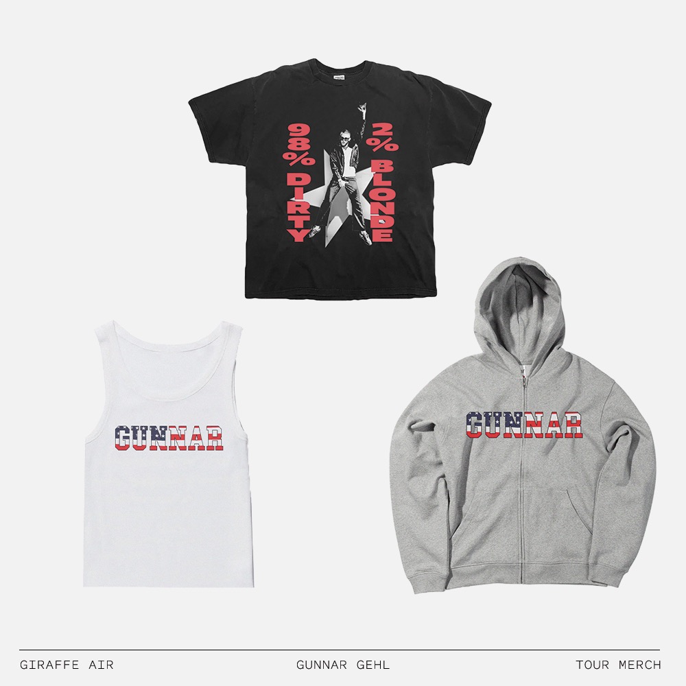 giraffeair's tweet photo. New tour merch capsule for Gunnar is live.

Shop now on https://t.co/jAnBwlWS8J https://t.co/5qrcqF2IFO