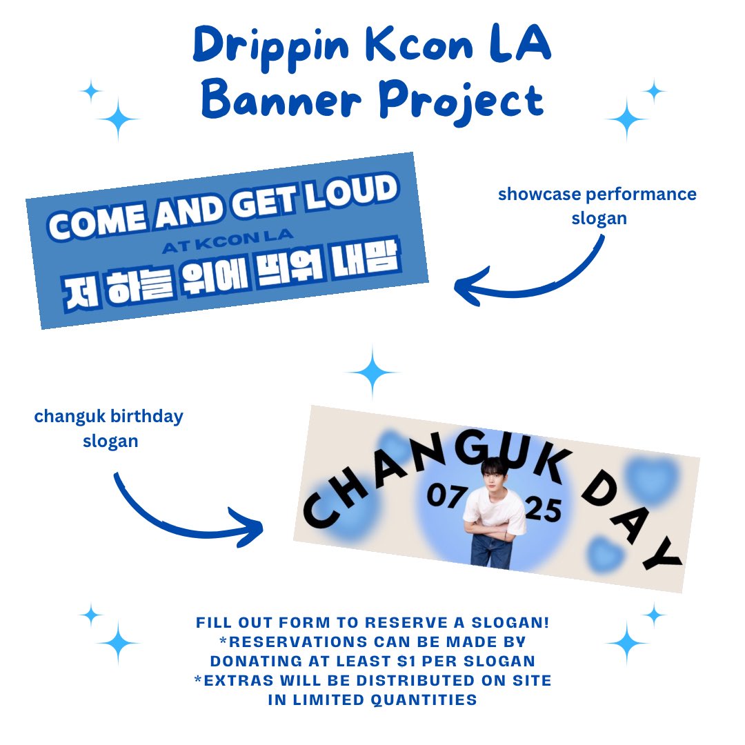 DRIPPIN KCON LA BANNER PROJECT!

here’s a preview of my slogan designs for kcon :) if you can contribute I have the form linked! All the information is on the form!
#KCONLA2024 #DRIPPIN #드리핀 

docs.google.com/forms/d/e/1FAI…