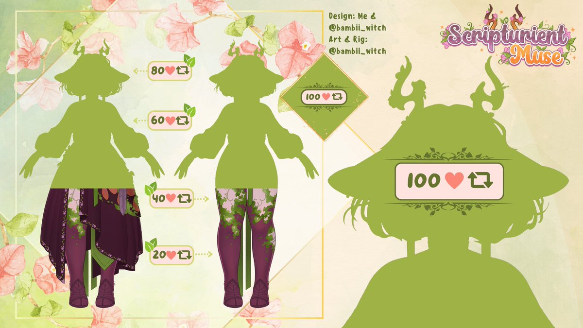 ✨MODEL 2.0 REVEAL✨

The metamorphosis of this fae is underway!!! Look at them THIGHS!! And the MOSSY THIGH HIGHS!! 🥵

🌿Cozy Vibes &amp; ASMR on Twitch🌿
Design: Me &amp; <a href="/bambii_witch/">bambii</a>
Art &amp; Rig: <a href="/bambii_witch/">bambii</a>
#VtuberDebut #vtubermodel #VtuberArt