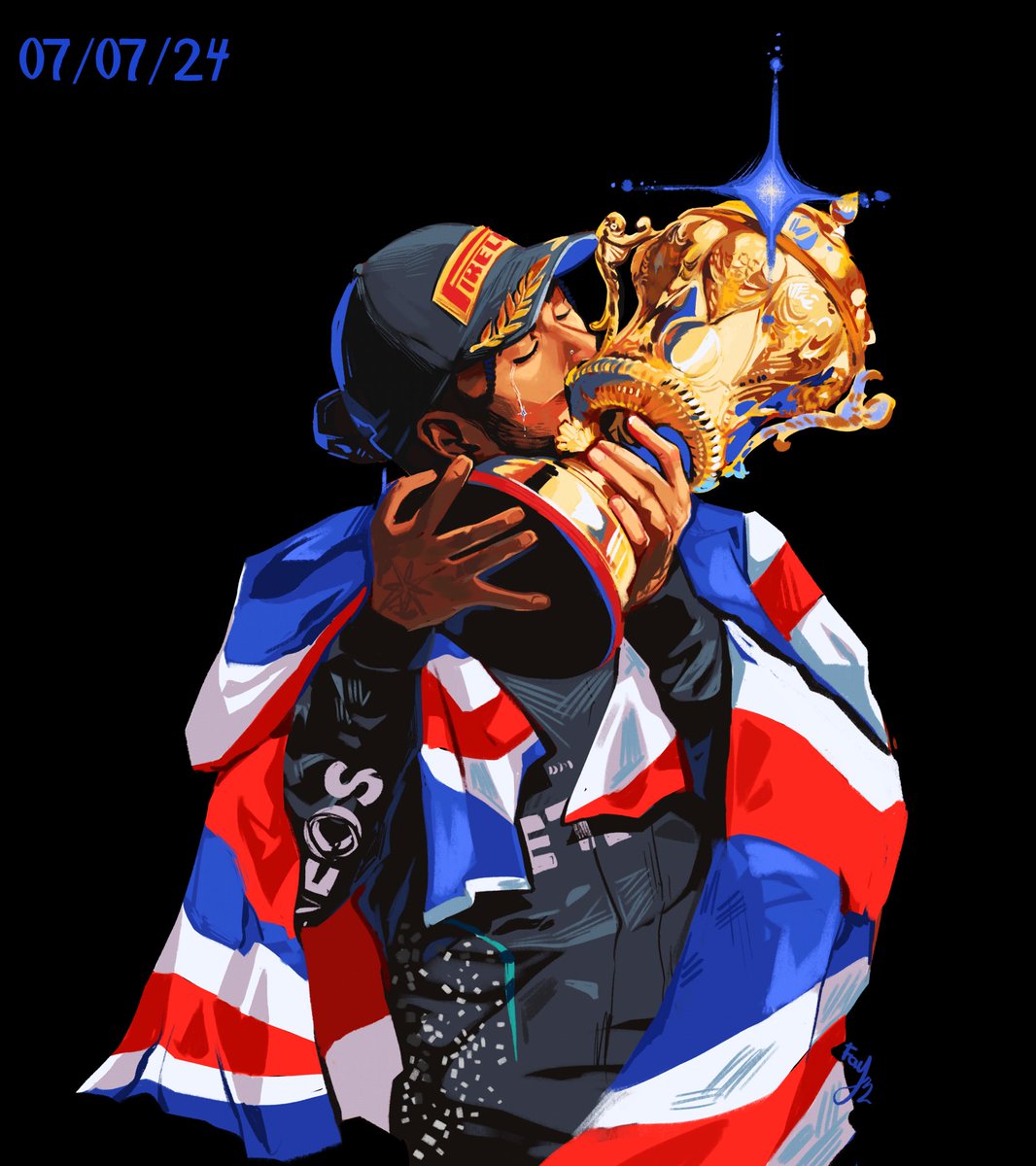 “GET IN THERE LEWIS!”

Full on rollercoaster of emotions! I rush a bit to post this piece! What an honor to witness a home race win again! 
<a href="/MercedesAMGF1/">Mercedes-AMG PETRONAS F1 Team</a> <a href="/LewisHamilton/">Lewis Hamilton</a> 
#f1art