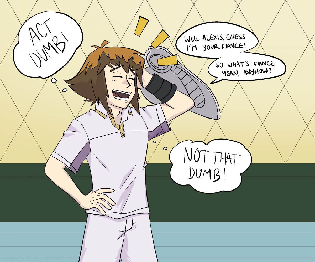 fish_birdy's tweet photo. Rewatching yugioh gx with a friend, surely Jaden Yuki can’t be that oblivious, right? https://t.co/gYQe1Pol0r