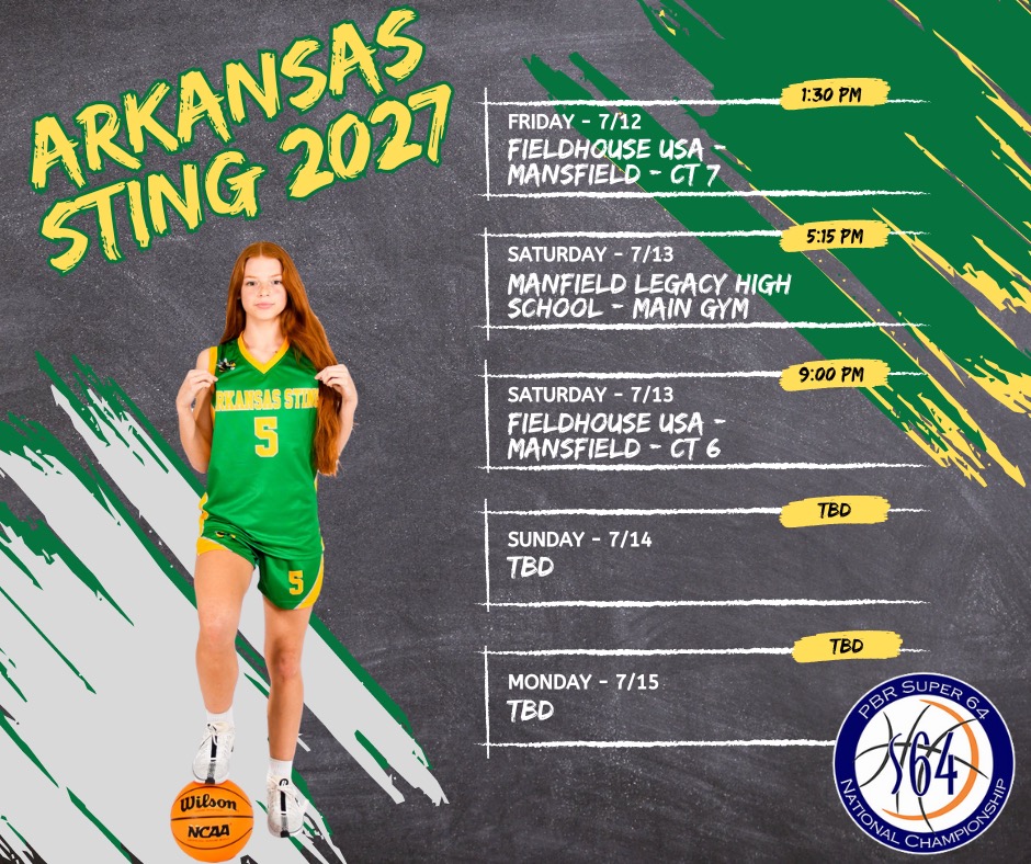 Heather Healy (@hkhealy) on Twitter photo 🚨🚨Catch the 2025 and 2027 Arkansas Sting in Mansfield, TX
at the Super 64. <a href="/_BlakeDerrick/">Blake Derrick</a> <a href="/abovelinehoops/">Abovethelinehoops</a> <a href="/ARPrepSports/">Arkansas Prep Sports</a> <a href="/AYSABasketball/">AmericanYouthSportsAssociation (AYSA)</a> <a href="/girlzprepreport/">Girlz Prep Report</a> <a href="/PBRhoops/">Premier Basketball</a> <a href="/PGHArkansas/">Prep Girls Hoops Arkansas</a> <a href="/RL_HoopsAR/">RecruitLook Hoops Arkansas</a> <a href="/ASTSprts/">Arkansas Small Town Sports</a> 🚨🚨Catch the 2025 and 2027 Arkansas Sting in Mansfield, TX
at the Super 64. <a href="/_BlakeDerrick/">Blake Derrick</a> <a href="/abovelinehoops/">Abovethelinehoops</a> <a href="/ARPrepSports/">Arkansas Prep Sports</a> <a href="/AYSABasketball/">AmericanYouthSportsAssociation (AYSA)</a> <a href="/girlzprepreport/">Girlz Prep Report</a> <a href="/PBRhoops/">Premier Basketball</a> <a href="/PGHArkansas/">Prep Girls Hoops Arkansas</a> <a href="/RL_HoopsAR/">RecruitLook Hoops Arkansas</a> <a href="/ASTSprts/">Arkansas Small Town Sports</a>