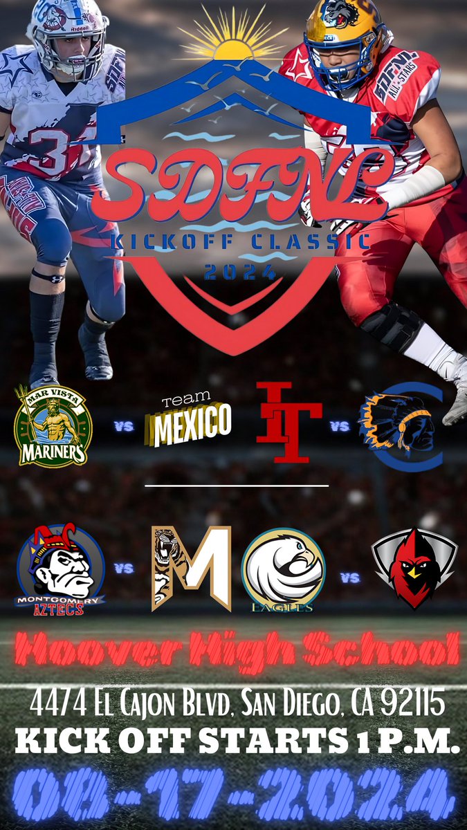 MBASports (@mbasports1) on Twitter photo 8/17/2024 @ Hoover HS - Bring 1 Canned Food for Entrance.
@ppr <a href="/SDFNLMagazine/">#SDFNL25</a> <a href="/sdfnllive/">SDFNL Live</a> <a href="/sdfootball/">Ray from SDFN</a> <a href="/SDPrepInsider/">SD Prep Insider</a> 8/17/2024 @ Hoover HS - Bring 1 Canned Food for Entrance.
@ppr <a href="/SDFNLMagazine/">#SDFNL25</a> <a href="/sdfnllive/">SDFNL Live</a> <a href="/sdfootball/">Ray from SDFN</a> <a href="/SDPrepInsider/">SD Prep Insider</a>
