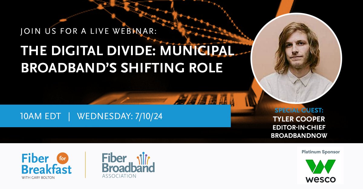 Register today for <a href="/fiberbroadband/">FBA</a>'s #FiberBreakfast: attendee.gotowebinar.com/register/42102… #municipalbroadband