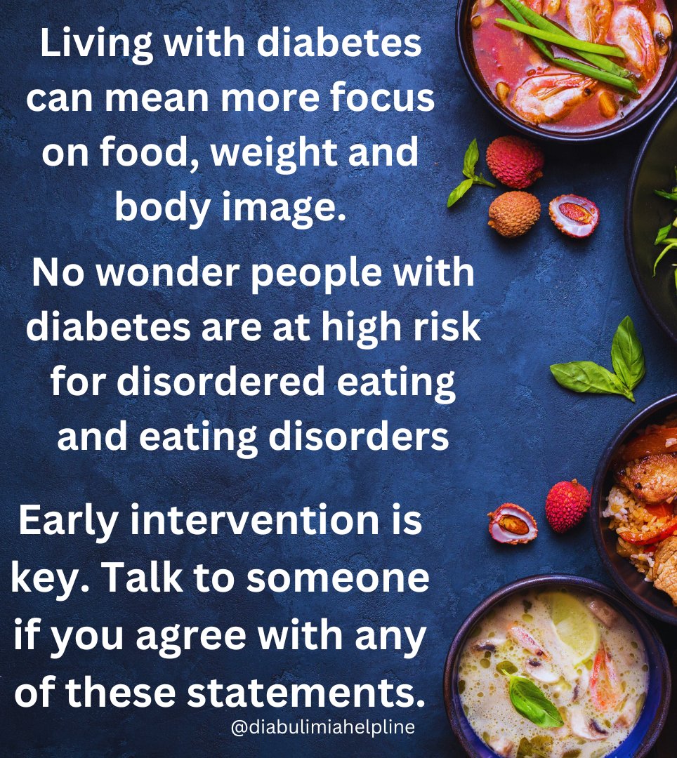 DiabulimiaHelp's tweet photo. ๐ท
Dr. Ann Goebel-Fabbri, expert psychologist on diabetes and eating disorder, says, "Teaching someone to be a perfect diabetic is akin to teaching them how to have an eating disorder."
#diabulimia #t1de #eddmt1 #eddmt2 #t1d #t2d #t3cd https://t.co/iWAHfp6AHM