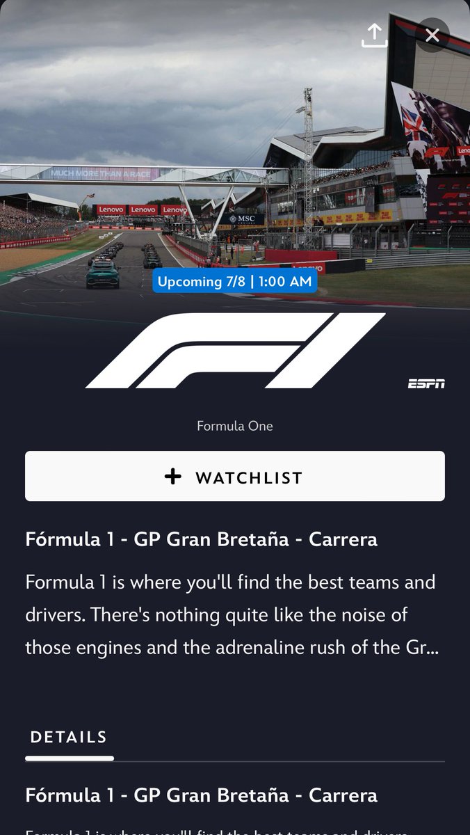 velezgrl's tweet photo. @DisneyPlusHelp @disneyplusla REGRESEN STAR+ COMO NO VAS A TENER LA REPETICIÓN DE LA CARRERA DE ESTA DIA DE LA FORMULA 1 CUANDO YA PASARON MAS DE 8 HORAS????? https://t.co/xWmhdLvkq2