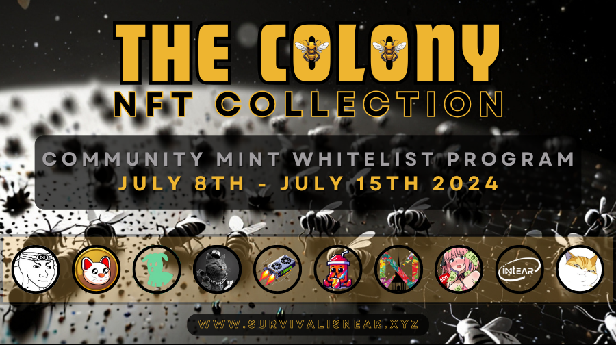 survivalisnear's tweet photo. 🚨 Official Announcement Post

The Colony NFT Collection Community Mint Whitelist Program is now underway 🐝⚡️

➡️ Like + RT
➡️ Comment w/ wallet
➡️ Tag a Partner Project
➡️ Join the Public Hive - https://t.co/A86Vb2fSdk
➡️ Post Screenshot in TG

⚠️ Read the Rules - https://t.co/gQzOqd3EI3